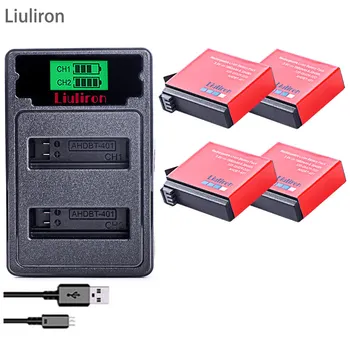 

bateria Gopro Hero 4 hero4 Battery + LED 3-Slots USB Charger for GoPro HERO4 black/silver/white Action Camera accessories