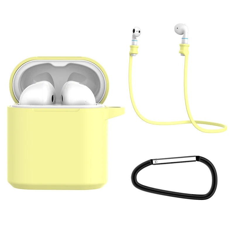 3 в 1 силиконовый чехол для наушников для huawei Honor FlyPods Fly Pods Pro защитный чехол s для Freebuds 2 Pro металлический крючок и веревка - Цвет: 3 in 1 Accessories