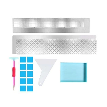 

2 Pieces 5D Diamond Painting Tool Rulers Diy Drawing Rulers with Blank Grids and Light Drill Pens Fix Tools