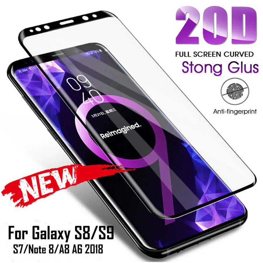 Изогнутое полное покрытие из закаленного стекла для Samsung Galaxy Note 10 9 8 S8 S9 Защитная