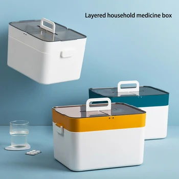 

Medical emergency standing medicine box finishing box Stratification multifunctional size capacity portable household medicine s