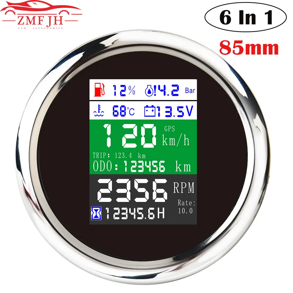 Многофункциональный цифровой измеритель давления масла GPS уровень топлива 85 мм 6