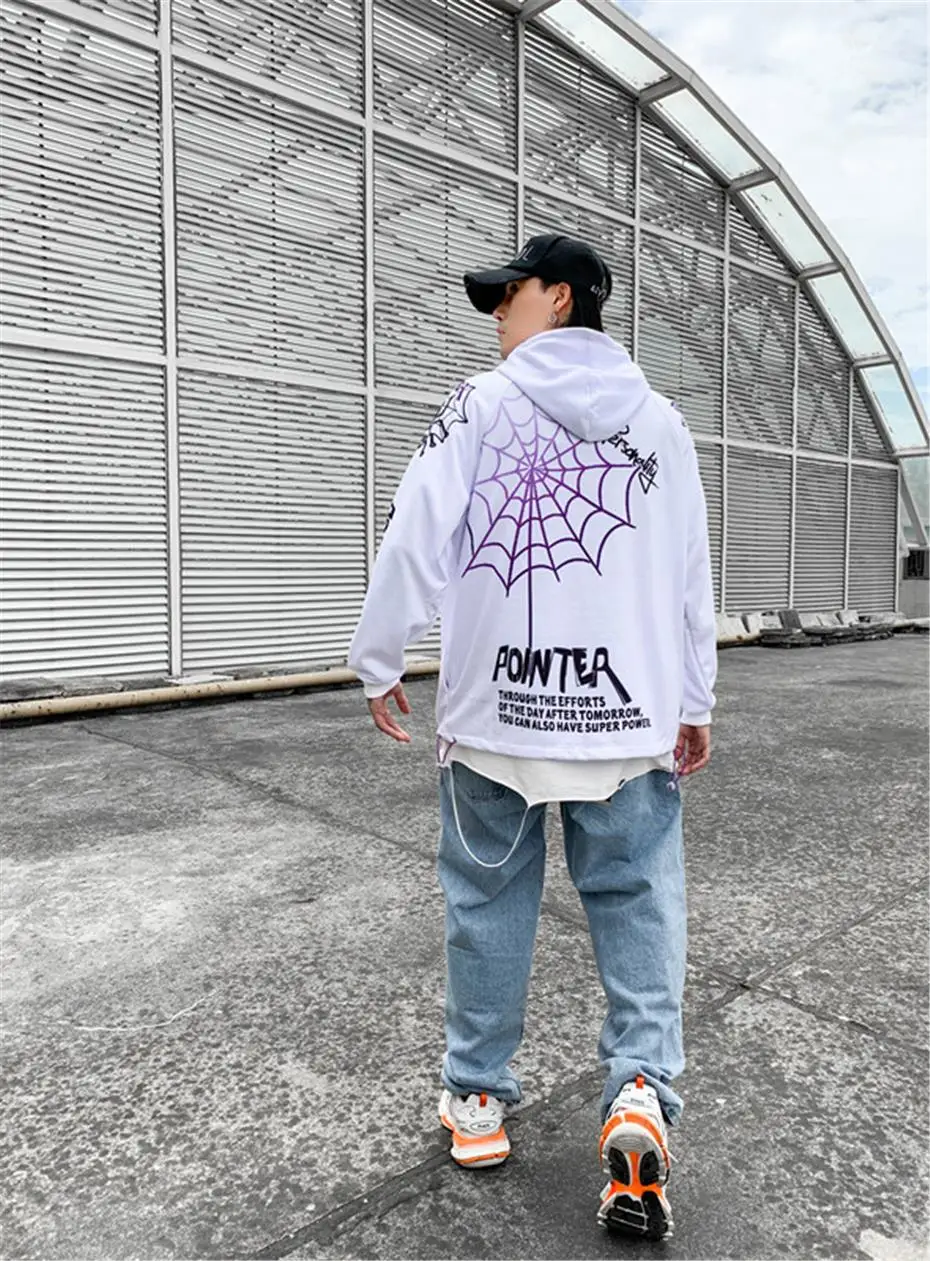 Harajuku мужская толстовка с капюшоном хип хоп Мультфильм пуловер, худи с принтом Уличная Повседневная модная одежда осень WG529