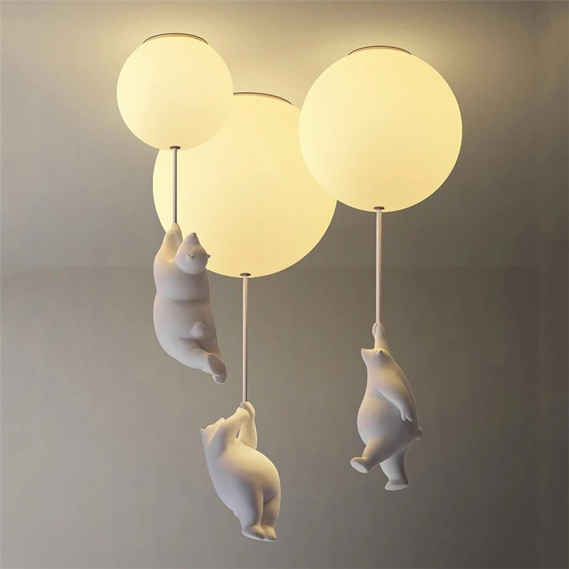Modern Cartoon Bear Ceiling Lights Warmth Ceiling Lamps for Home Kids Rooms Bedroom Lamp Living Room Decor LED Light Fixtures