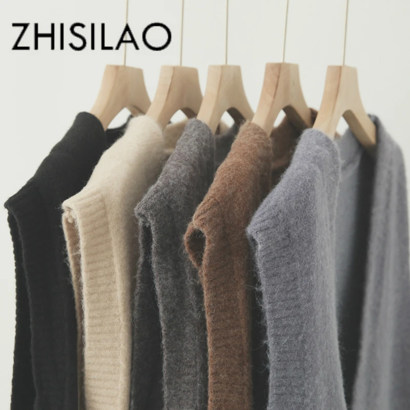 

Pullover Knit Sweater Women V-neck Sleeveless Sweater Vest Mujer Solid Tank Tops Black Cashmere Sweater Spring Autumn 2019