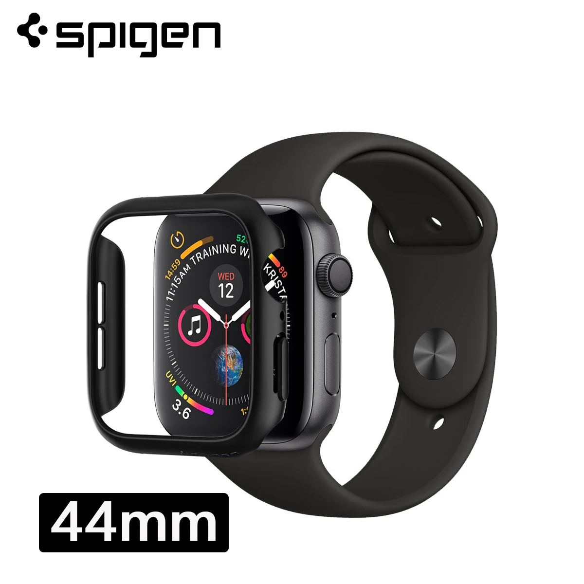 Spigen тонкий подходят для наручных часов Apple Watch 5/4(44 мм) чехол форма-Подогнанный Дизайн Жесткий Поликарбонат Материал гладкая отделка Тонкий чехол Крышка