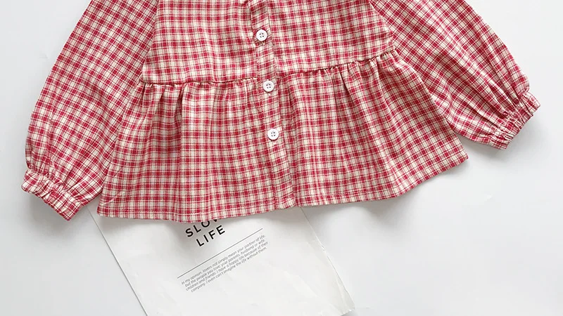 Детский жакет из денима для девочки; рубашка 19 новые осенние детские комплекты одежды в клетку, Повседневная рубашка для маленьких универсальные модные топы