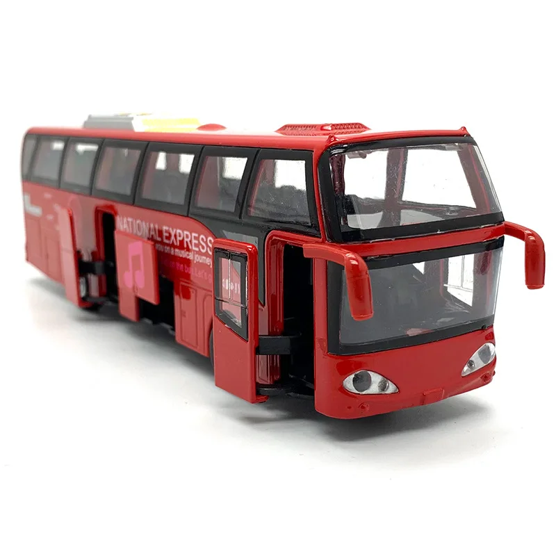 WB672R no box 1:32 высокое моделирование из сплава пассажирский автобус модель звук и свет оттяните назад пять дверей автобус креативный дисплей игрушка модель - Цвет: WB672R no box
