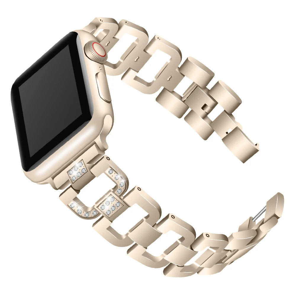 Стальной браслет apple watch с ремешком на руку 44 мм 42 мм 40 мм 38 мм iwatch металлический ремешок серии 5 4 3 2 1 iphone часы браслет wristhband - Цвет ремешка: retro gold