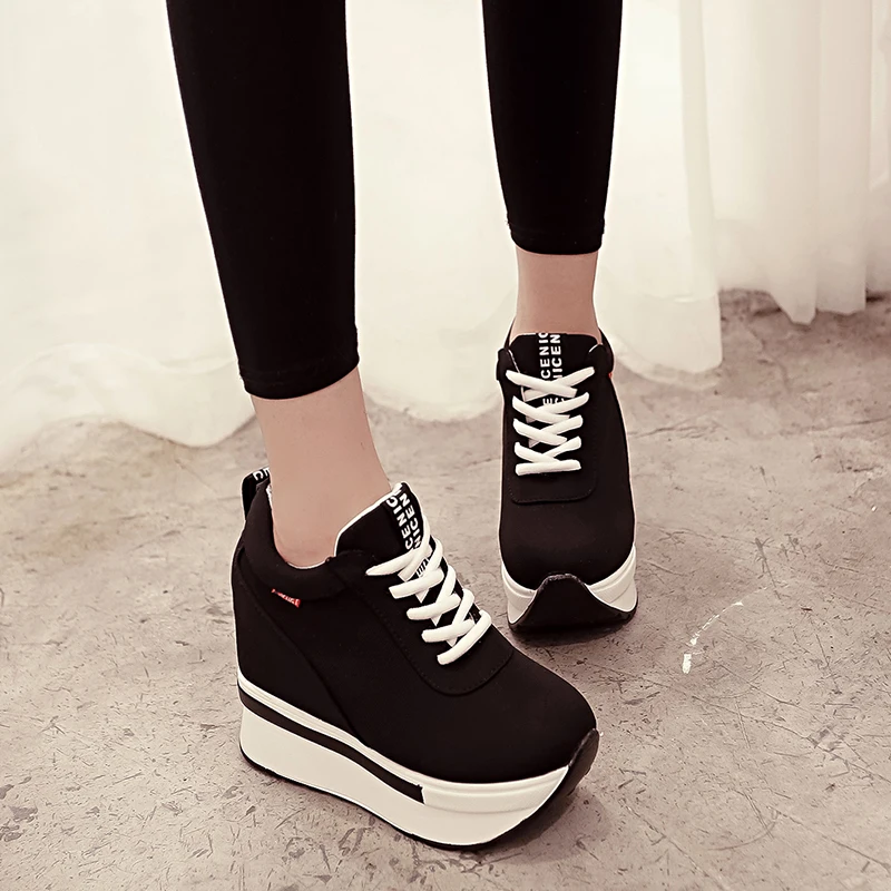 

Women Sneakers Fashion Women Height Increasing Breathable Lace-Up Wedges Sneakers Platform Shoes Canvas Woman Casual SY-56