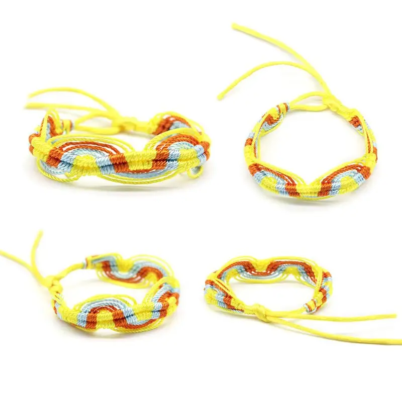 10Pcs Handmade Colorful Nepal Woven Friendship Bracelets with a Sliding Knot Closure Unisex Adjustable Mix Colors Random