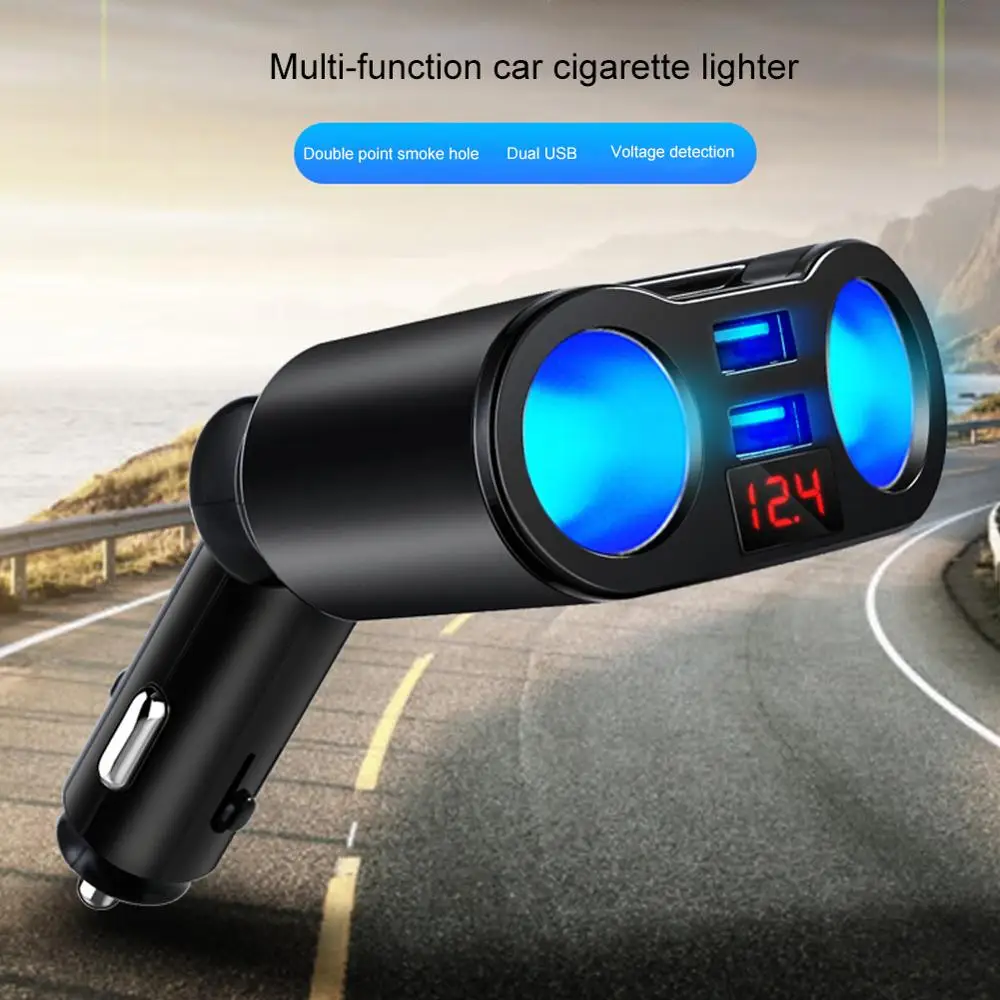 

Car Cigarette Lighter USB Splitter Plug Converter For Phone MP3 DVR 5V 3.1A Dual USB Socket Adapter Voltage Monitor Auto Car