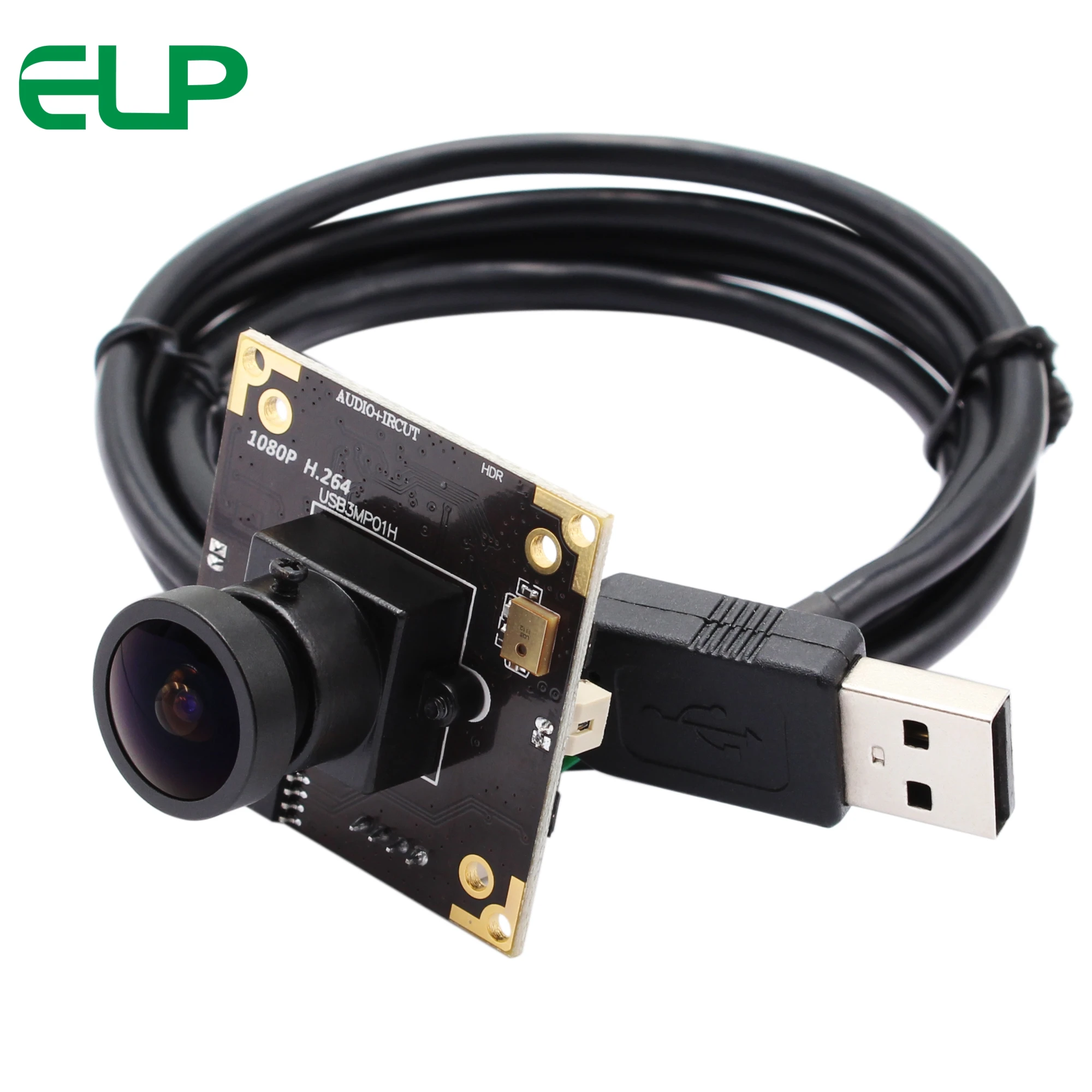 ELP wide daynamic мини-камера cmos модуль широкоугольный объектив рыбий глаз USB веб-камера с аудио
