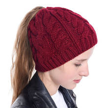 MLTBB Autumn Winter Beanie Hat For Woman Fashion Elasticity Knit Ponytail Warm Hat Winter Skullies Beanies Female  Bonnet