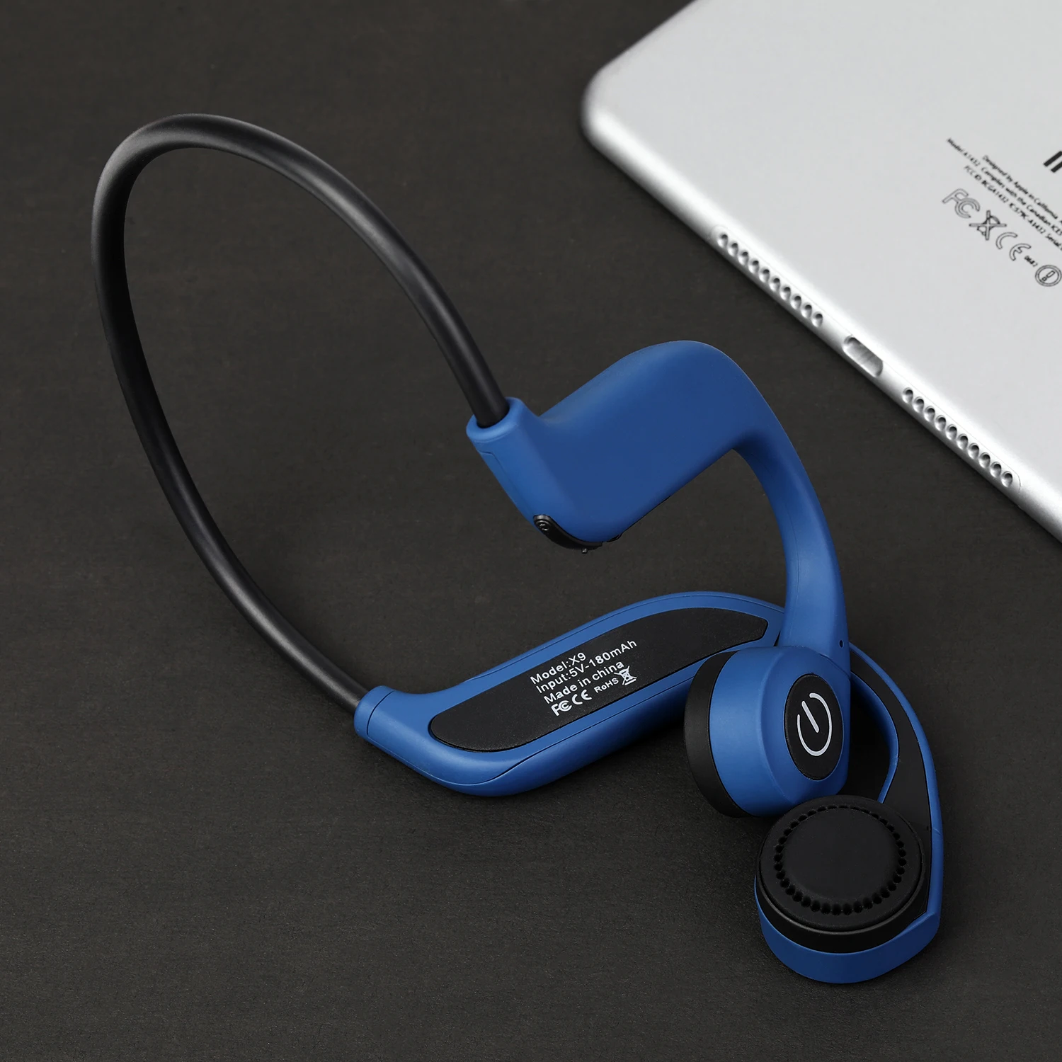 BBGear X9 Bone Conduction MP3 Player with Built in 8Gb Memory IP55 Waterproof Bone Conduction Headset w/Mic Sports Headphones