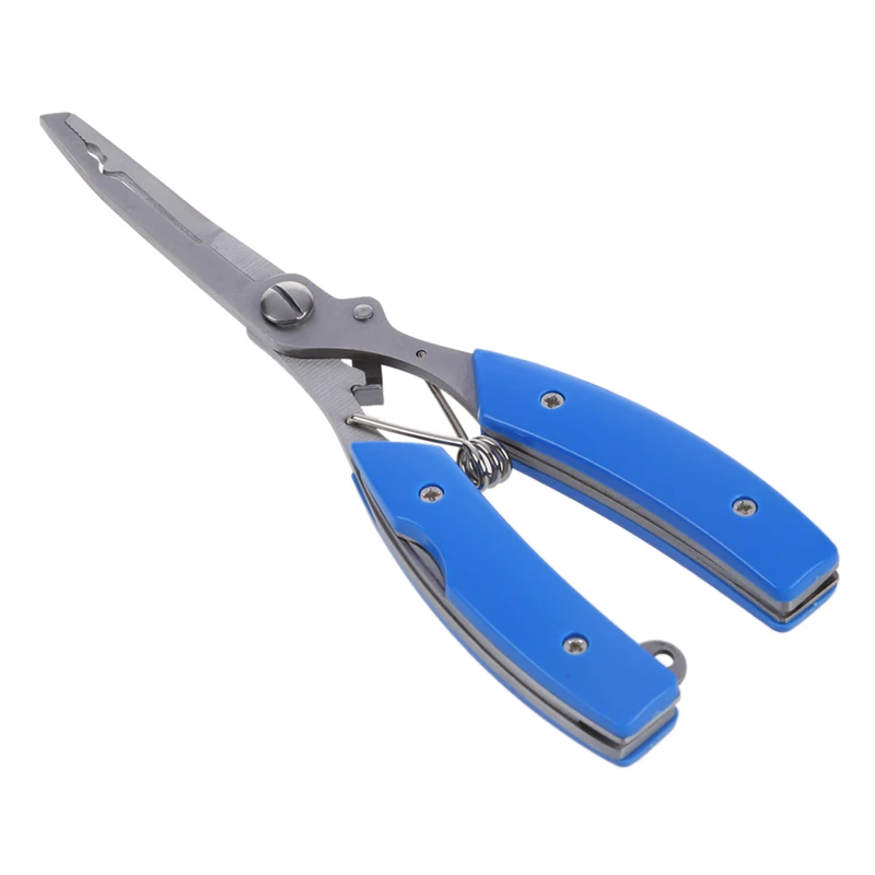 NEW-6.3inch Нержавеющая сталь Универсальный рыболовные плоскогубцы, ножницы, ножи и ножницы для Лески Крюк Удалить инструмент(синий