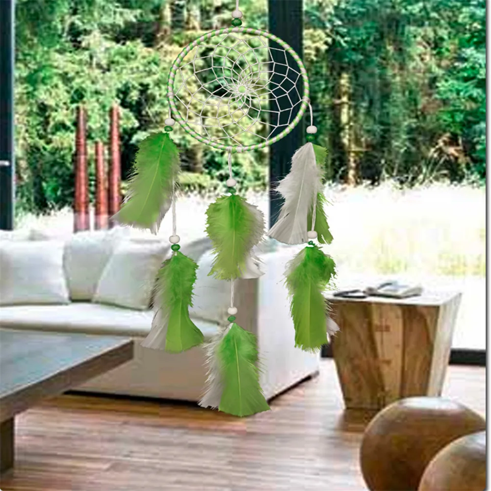 Wind Chimes Handmade Indian Decoration Dreamcatcher#BO Wall Net Catcher Craft Home Dream Hanging Gift With Feathers