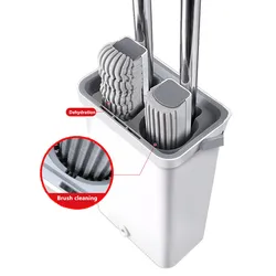 Sponge Mop Free Hand Wash Lazy Squeeze Water Mop One Mop Rubber Cotton Head Absorbent Artifact Net Large With Bucket