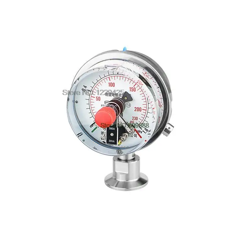 

Медицинский Электрический контактный диафрагменный манометр 50,5 64 1,5 дюйма, нержавеющая сталь, сейсмический быстрый зажим DN25