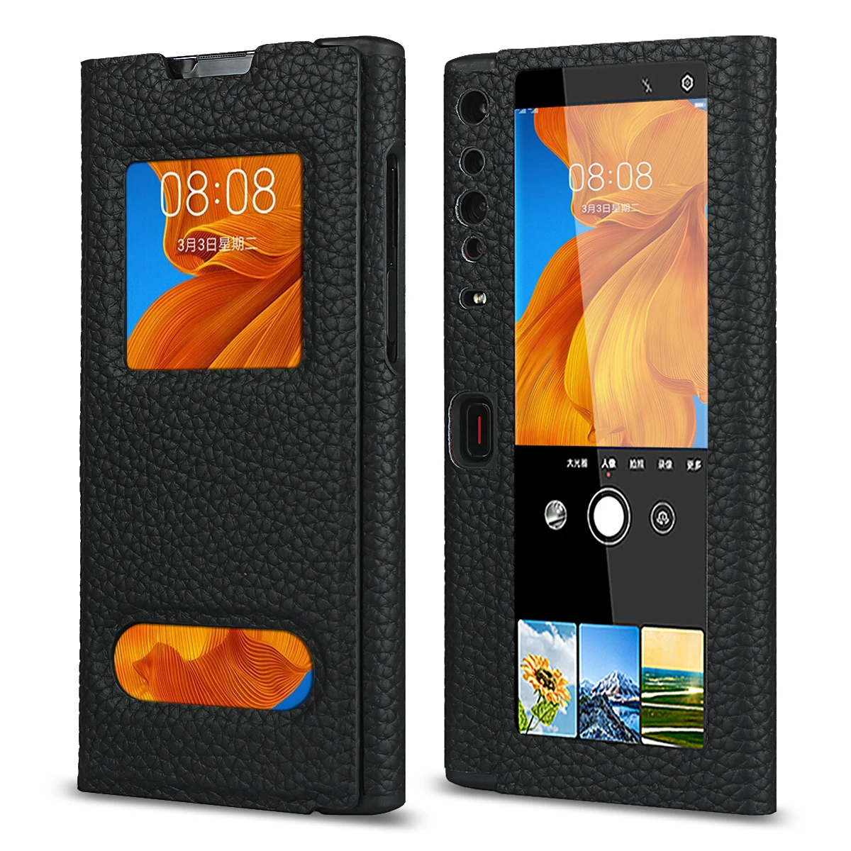 Deluxe Flip Case for Huawei Mate Xs 8.0&quot Genuine Leather Cover Real Skin Phone Bags | Мобильные телефоны и аксессуары