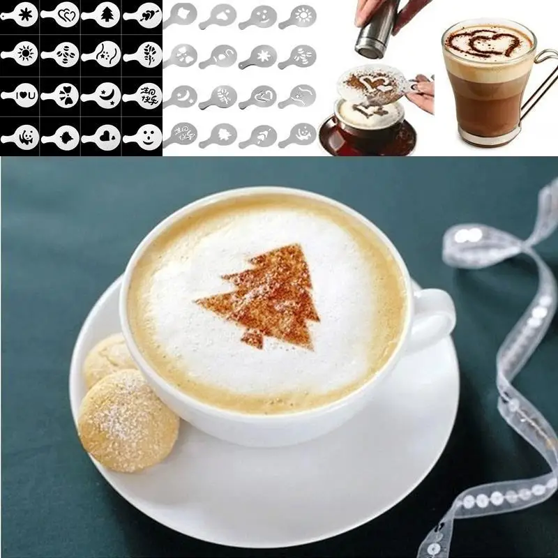 16 шт./компл. кофейные формы для трафаретов художественное оформление C0ffee