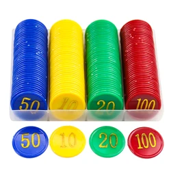 160PCS Plastic Texas Poker Chip Bingo Chips Kit Casino Coins Card Baccarat Family Club Carnival Board Game Counting Accessories