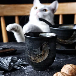 RUX WORKSHOP Japanese Style Ceramic Rice Spoon Bowl Dish Plate Home Simple Single 5 Piece Set Dish Restaurant Tableware Set
