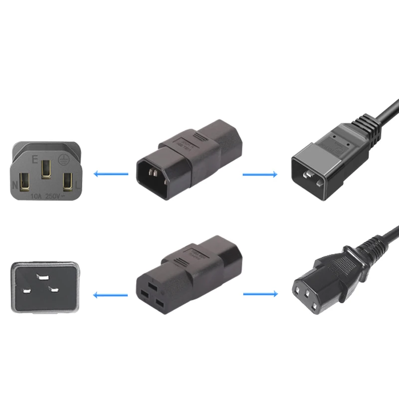Черный CE Медь 10A для 16A IEC320 C14 мужчина к C21 женский Профессиональный адаптор штепсельная розетка Соединительный Штепсель Triprong розетка переходник