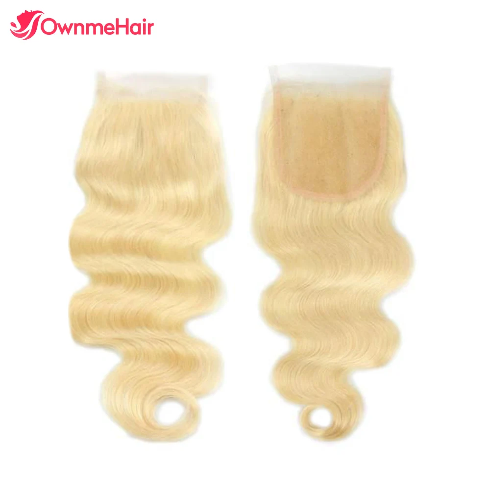 4x4 Lace Closure 613 Blonde Straight Hair Closure Human Hair Brazilian Body Wave 5x5 Lace Remy Pre Plucked
