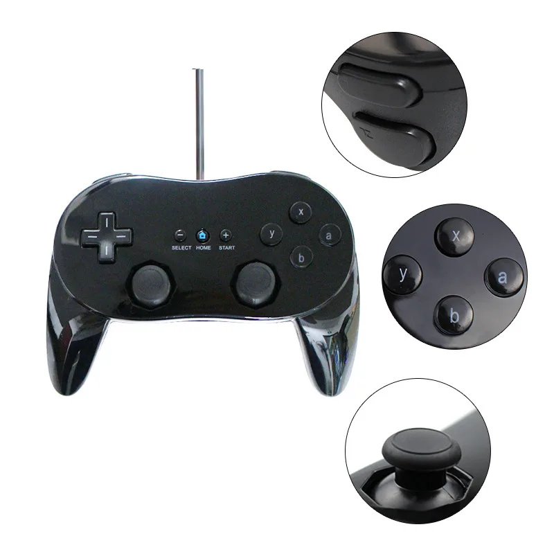 Классический двойной аналоговый проводной игровой контроллер Pro для Nintendo Wii