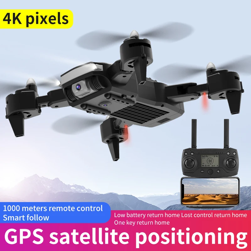 Dron K2 con GPS, minidron con cámara Dual de posicionamiento de flujo óptico, 4K, 1080P, HD, WiFi, plegable, RC, juguete