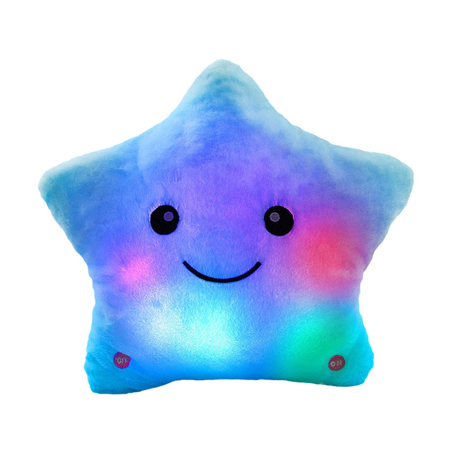 38CM Colorful Moon Shape Plush Toys Luminous Glowing LED Light Pillow Soft  Kawaii Stuffed Lovely Kids Toy Birthday Gift