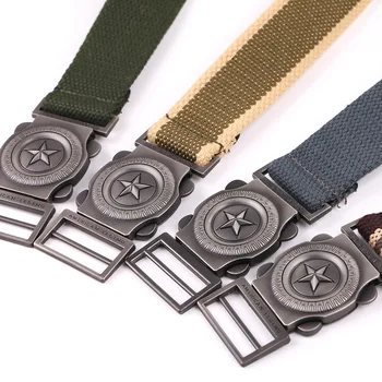 

New 5-point star alloy buckle head outdoor sports and leisure unisex nylon canvas belt thickening Marine Corps Tactical belt hot