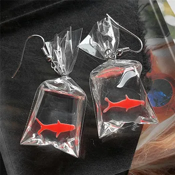 

1Pair Koi Fish Water Bag Dangle Earrings for Women New Trendy Girls Brincos Anti Allergy Graceful Joker Eardrop