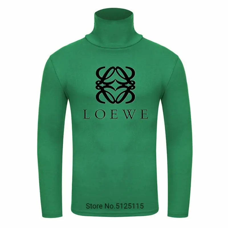 Новинка, осенний и зимний мужской свитер, Мужская водолазка с логотипом Loewe, Повседневный свитер, Мужской приталенный брендовый вязаный пуловер