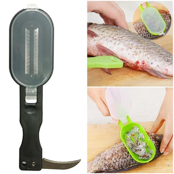 

New Practical Fish Scale Remover Scraper Cleaner Kitchen Tool Peeler 1 Pcs Scraping Fish Cleaning Tool Lid Kitchen Accessories