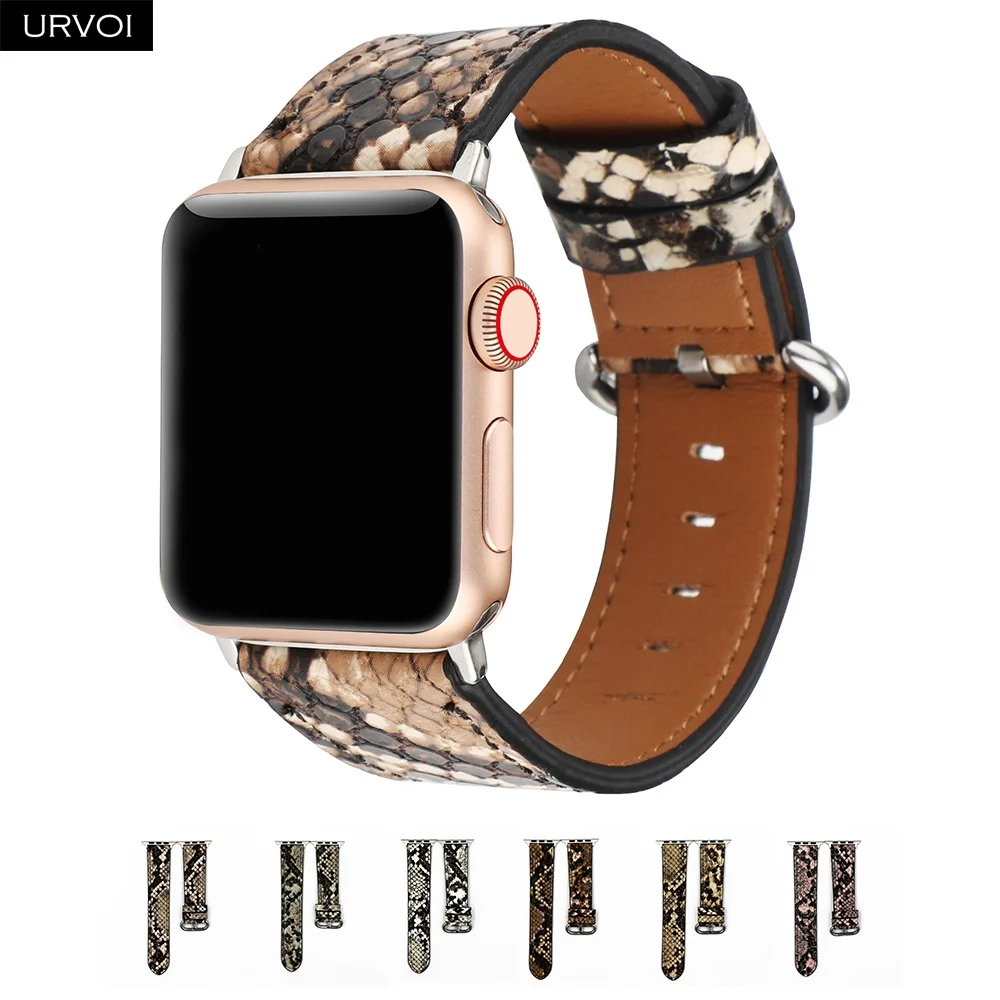 Ремешок URVOI для Apple Watch series 6 5 4 3 2 1 SE ремешок из микрофибры с принтом питона iWatch пу