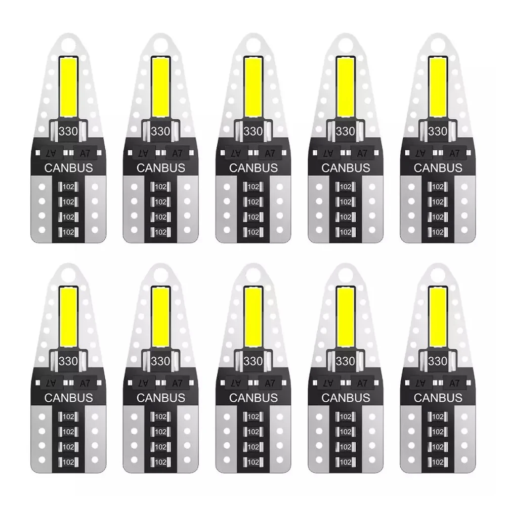 

10Pcs T10 W5W Led Canbus WY5W Bulbs Error Free 194 168 LED Super Bright Car Interior Light Clearance Side Marker Auto Lamp 12V