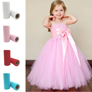 

White Pink Tulle Roll 15cm*25yards Tulle Roll Spool Tutu Wedding Decoration DIY Organza Birthday Baby Shower Party Supplies