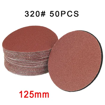 

50pcs 125mm Dia Sanding Discs Round Sandpaper Pads Hook & Loop Grit 80#~2000#
