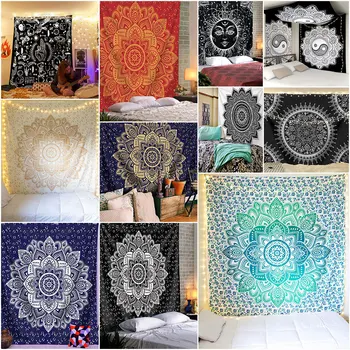 

Home Creative Mediterranean Series Tapestry Mandala Carpet Wall Hanging Polyester Table Cloth Yoga Home Bedroom Decorating