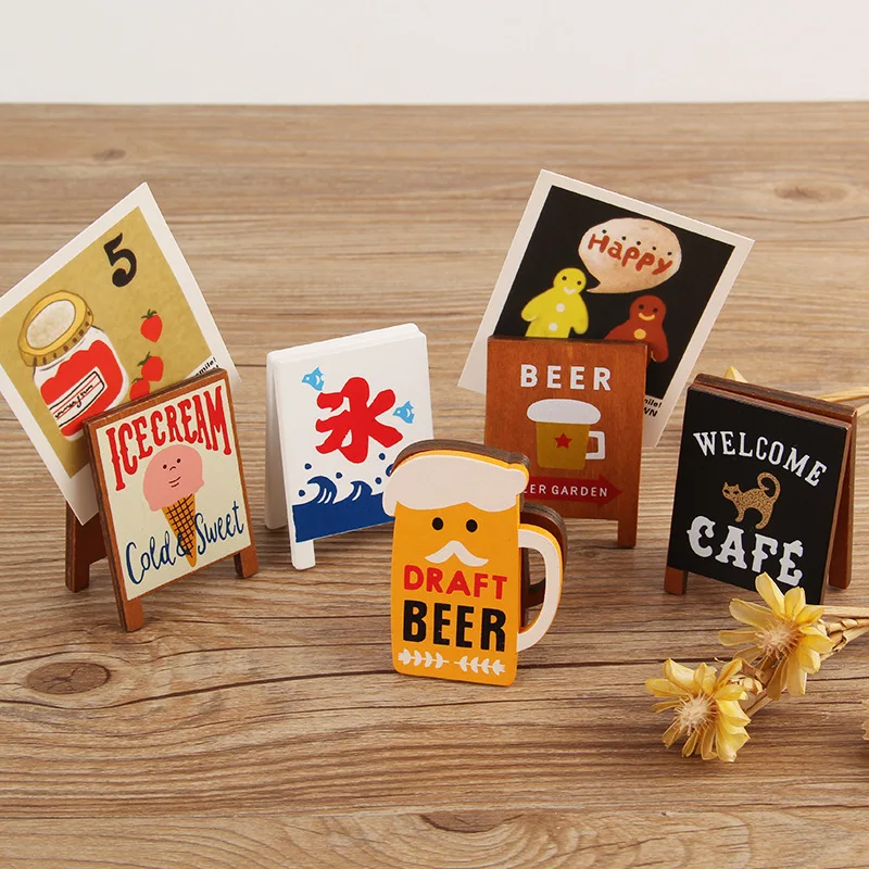 Cute Poster Card, Wooden Note Holder, Note Message Holder, Creative Photo Holder, Business Card Holder, Shooting Props
