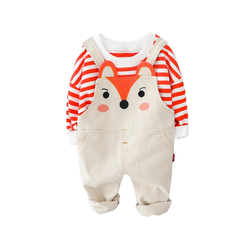 

Spring Autumn Children Casual Clothes Baby Boy Girl Cartoon Striped Shirt Pants 2Pcs/sets Kids Infant Clothing Toddler Tracksuit