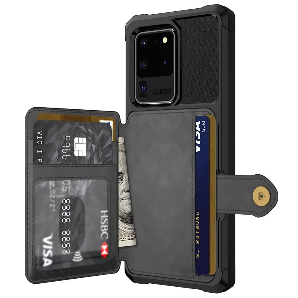 Premium Kickstand Card Holders Wallet Cover for Samsung Galaxy S10 Plus Leather Flip Case Fit for Samsung Galaxy S10 Plus 