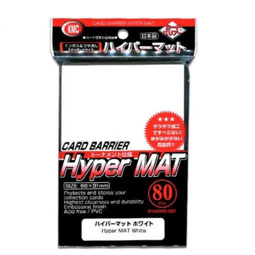 Белый 80 шт./лот KMC Hyper серия коврик карта барьер держатель карточек настольных игр протектор для торговых карт рукав Pkm игры карты протектор 66x92 мм - Цвет: Белый
