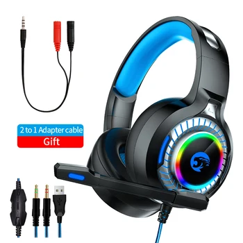 

High Quality Computer Gamer Headphone PC Gaming Headset with Microphone Stereo Bass Noise Cancelling Cascos For Phone Laptop