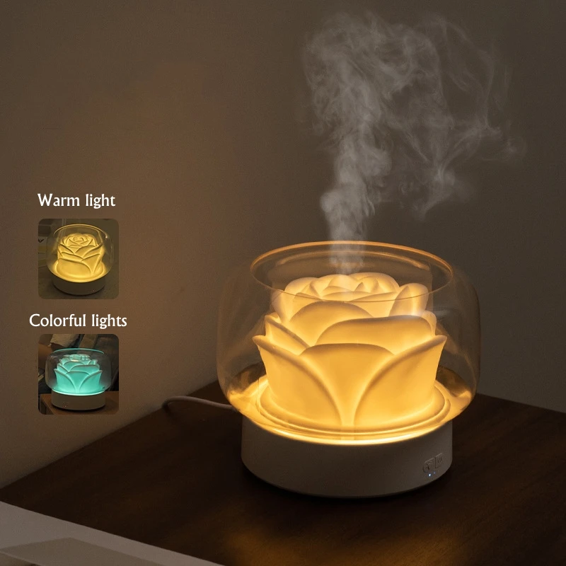 Home Electric Essential Oil Diffuser, Ultrasonic Mist Air Humidifier, Aromatherapy Fogger, Colorful Lamp Aoma Machine, 400ml 2