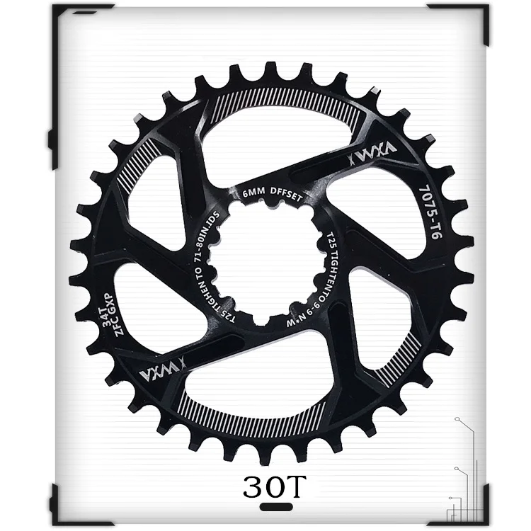 Black 30T 1PCS VXM горный велосипедная Звездочка узкая широкая цепь из колец цепь велосипедная Звездочка для ARAM GXP XX1 X9 модными принтами XO X01 шатун со звездочкой запчастей 32/34/36/38T - Цвет: Black 30T 1PCS