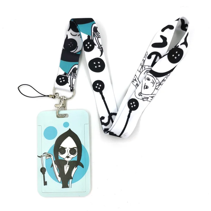 Coraline Horror Halloween Art Cartoon Anime Fashion Lanyards Bus ID Name Work Card Holder Accessories Decorations Kids Gifts | Украшения и