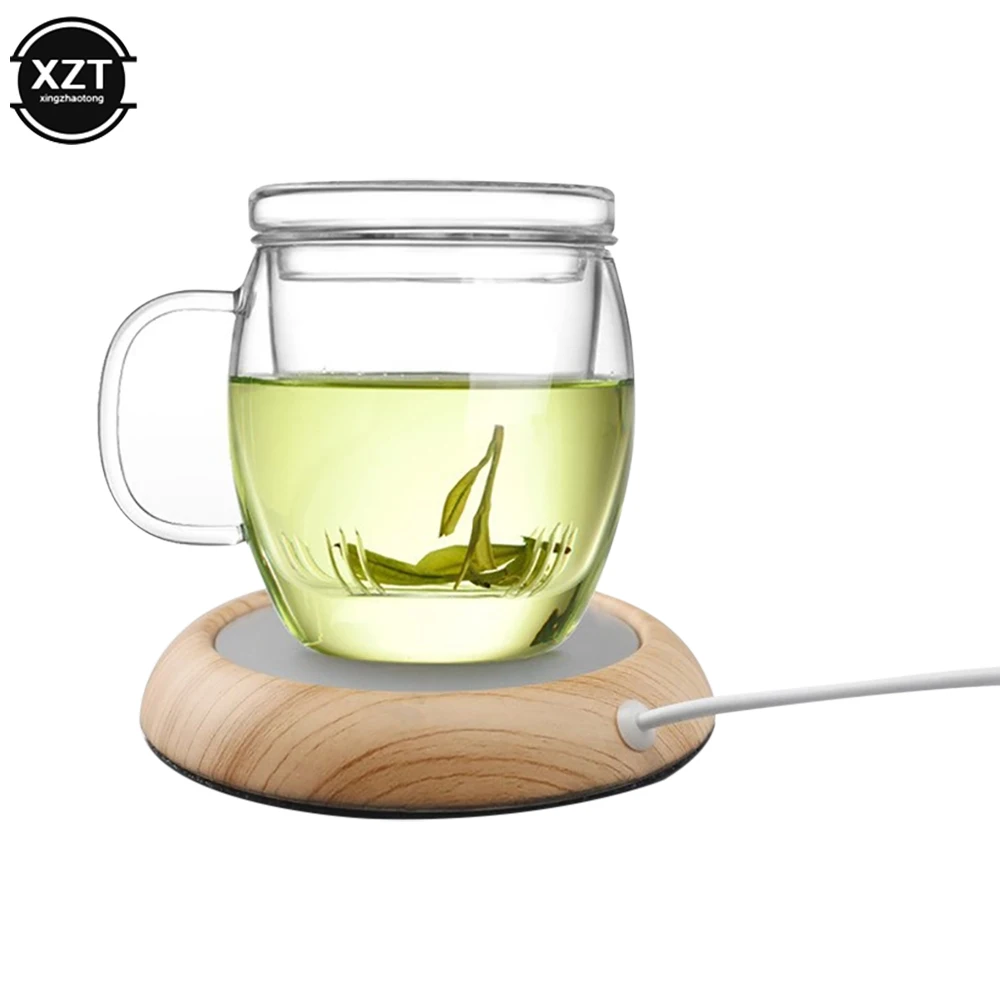 USB Warmer Cup-Pad Gadget Wood Grain Coffee Tea Drink Heater Tray Mug Pad Coaster Office Gift | Компьютеры и офис